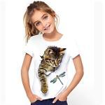 Kinder Mädchen T-Shirt Katze Kurzarm Grafik Tier Regenbogen Kinder Oberteile Aktiv nette Art 3-12 Jahre Lightinthebox