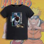 Schwarze Kurzärmelige Naruto Kinder T-Shirts aus Polyester 