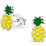 Nickelfreie Silberne Ananas-Ohrringe aus Silber für Kinder zur Kommunion 