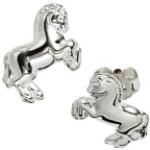 Silberne Jobo Pferde Ohrringe mit Pferdemotiv aus Silber für Kinder 