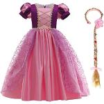 Reduzierte Rosa Blumenmuster Langärmelige Maxi Prinzessin-Kostüme für Kinder 