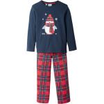 Karo Kinderschlafanzüge & Kinderpyjamas mit Weihnachts-Motiv für Jungen Größe 146 2-teilig für den für den Winter 