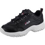Reduzierte Schwarze Fila Strada Low Sneaker mit Schnürsenkel aus Leder für Kinder Größe 34 