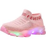 Pinke Casual LED Schuhe & Blink Schuhe in Komfortweite rutschfest für Kinder Größe 24 für den für den Sommer 