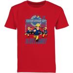 Rote Motiv Kurzärmelige shirtracer Feuerwehrmann Sam Printed Shirts für Kinder & Druck-Shirts für Kinder aus Baumwolle für Jungen Größe 128 