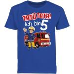 Royalblaue Motiv shirtracer Feuerwehrmann Sam Printed Shirts für Kinder & Druck-Shirts für Kinder aus Baumwolle für Jungen Größe 128 