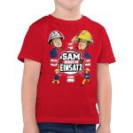 Rote Motiv shirtracer Feuerwehrmann Sam Printed Shirts für Kinder & Druck-Shirts für Kinder aus Baumwolle für Jungen Größe 116 