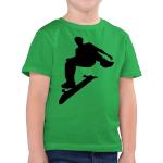 Grüne Motiv Skater Kurzärmelige shirtracer Kinder T-Shirts mit Skater-Motiv aus Baumwolle für Jungen Größe 140 