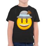 Schwarze Melierte shirtracer Emoji Kindertrachtenshirts aus Baumwolle für Jungen Größe 140 