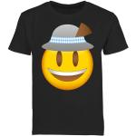 Schwarze Rautenmuster shirtracer Emoji Kindertrachtenshirts aus Baumwolle für Jungen Größe 140 