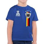 Royalblaue Motiv Sportliche Europameisterschaft Kinderfanshirts aus Baumwolle für Jungen Größe 116 