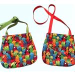 Rote Messenger Bags & Kuriertaschen mit Riemchen aus Baumwolle für Mädchen 