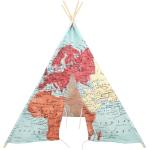 Kinder Zelt Weltkarte Tipi Textil