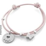 Mädchen Baby Taufe rosa Herz Geburts Armband mit Namen Gravur Echt Silber 925 