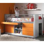 Reduzierte Orange Vipack Bonny Hochbetten mit Schreibtisch aus Holz mit Schublade 90x200 