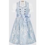 Blaue Krüger Dirndl Herzförmige Kinderfestkleider mit Ornament-Motiv mit Reißverschluss aus Polyester für Mädchen Größe 128 