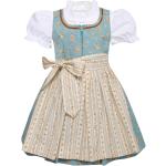 Türkise Kurzärmelige BERWIN & WOLFF Kinderfestkleider mit Reißverschluss aus Polyester Größe 158 