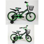 Kinderfahrrad BMX 16 Zoll Mit Stützrädern und Haltestange Fahrradfahren lernen ohne Angst by Lux4Kids Black Green 05