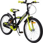 Kinderfahrrad Wasp 20 Zoll Kinder Fahrrad schwarz mit Fahrradständer Kinderrad (Schwarz-Grün)