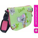 Rosa Kindergartentaschen mit Tiermotiv mit Klettverschluss aus Polyester mit Reflektoren für Mädchen 