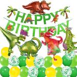 Grüne Konfetti Ballons mit Dinosauriermotiv aus Aluminium 