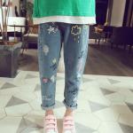 Atmungsaktive Straight Leg Jeans für Kinder mit Graffiti-Motiv aus Baumwollmischung 