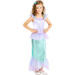 Fliederfarbene Buttinette Meerjungfrau-Kostüme aus Tüll für Kinder Größe 110 
