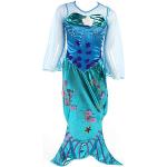 Blaue Bestickte Maxi Meerjungfrau-Kostüme aus Polyester für Kinder Größe 134 