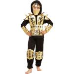 Schwarze Buttinette Ninja-Kostüme aus Jersey für Kinder Größe 152 