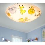 Weiße etc-shop Runde Kinderzimmer-Deckenlampen mit Tiermotiv aus Glas E27 