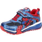 Marineblaue Geox Spiderman Runde Low Sneaker mit Klettverschluss in Normalweite aus Mesh Atmungsaktiv für Kinder Größe 27 