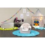 Graue Kinderbänke & Kindersitzbänke mit Katzenmotiv aus Textil Breite 0-50cm, Höhe 0-50cm, Tiefe 50-100cm 