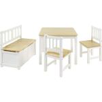 Weiße Kindersitzgruppen lackiert aus Massivholz Breite 50-100cm, Höhe 0-50cm, Tiefe 50-100cm 