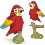 Kinderspielzeug Plüschtier Stofftier Singender Sprechender Tanzender Papagei rot