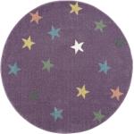 Violette Happy Rugs Runde Kinderteppiche aus Textil 