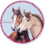 Kinderteppich Pferdefreunde, Herzen, rund, 100 cm mehrfarbig