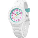 Weiße 10 Bar wasserdichte Ice Watch Kinderarmbanduhren aus Silikon mit Mineralglas-Uhrenglas mit Silikonarmband zum Schwimmen 