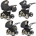 Kinderwagen mit pannenfreien Rädern und gratis Zubehör Baleo by Lux4Kids Golden Touch BA-10 2in1 ohne Babyschale