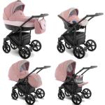 Kinderwagen mit pannenfreien Rädern und gratis Zubehör Baleo by Lux4Kids Juice BA-Pink 3in1 mit Babyschale