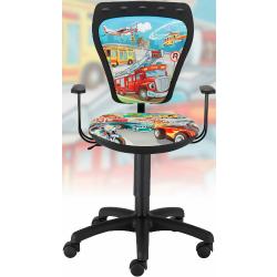 Kinderzimmer Jungs Auto Cartoon Drehstuhl Chefsessel ergonomisch Bürostuhl Stuhl