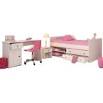 Kinderzimmer Smoozy Parisot 3-tlg Bett + Nachtkommode + Schreibtisch weiß