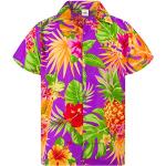 Pinke Kurzärmelige Hawaiihemden aus Polyester für Herren Größe 5 XL 
