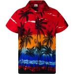 Pinke Kurzärmelige Hawaiihemden für Herren Größe 6 XL 