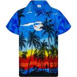 Reduzierte Pinke Kurzärmelige Hawaiihemden für Herren Größe S 
