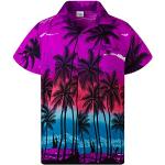 Reduzierte Pinke Kurzärmelige Hawaiihemden für Herren Größe XL 