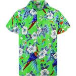 Pinke Kurzärmelige Hawaiihemden aus Polyester für Herren Größe 3 XL 