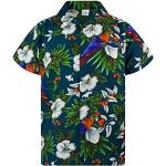 Violette Kurzärmelige Hawaiihemden aus Polyester für Herren Größe 3 XL 