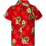 Pinke Kurzärmelige Hawaiihemden aus Polyester für Herren Größe S 