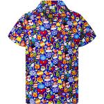 Indigofarbene Kurzärmelige Hawaiihemden mit Weihnachts-Motiv für Herren Größe 5 XL Weihnachten 