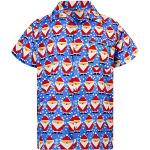 Pinke Kurzärmelige Hawaiihemden für Herren Größe 4 XL 